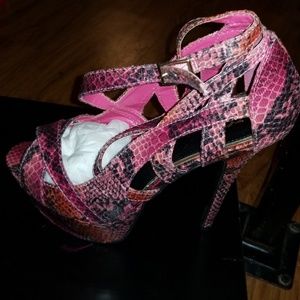 Pink and Black Snake Skin